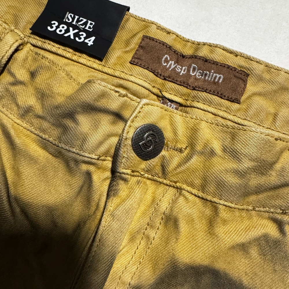 Crysp denim Men's Slim Straight Jeans in Tan - Picture 12 of 15